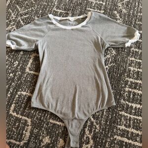 Gray Short Sleeve Bodysuit